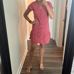 Red & white summer dress